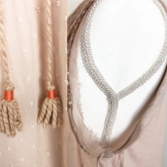 Anthropologie A Common Thread | Blush Sequin Top - Picture 3 of 7